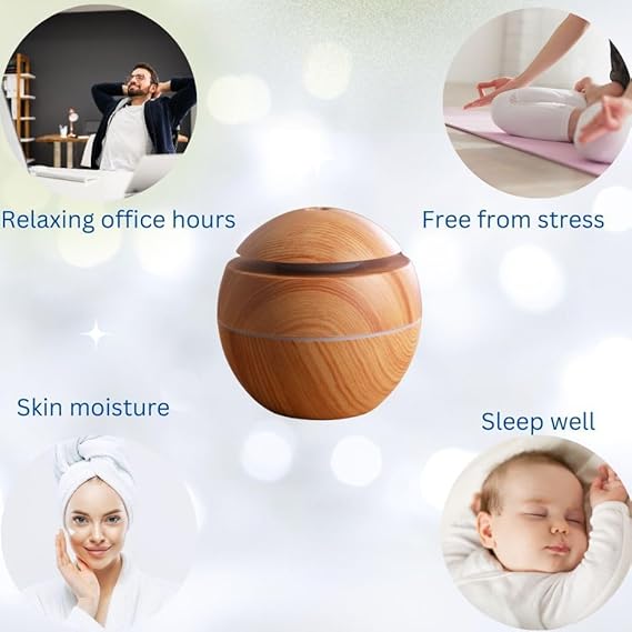 KRIAVAXA Wooden Cool Mist Humidifiers Essential Oil Diffuser Aroma Air