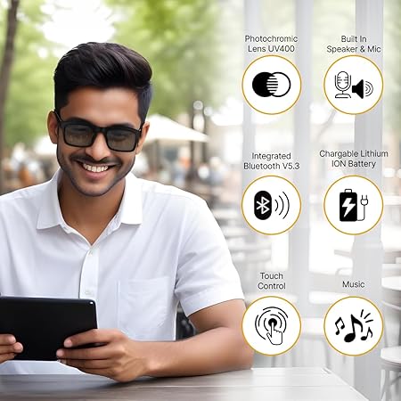 OAKTER Smart Glasses with Wireless Bluetooth